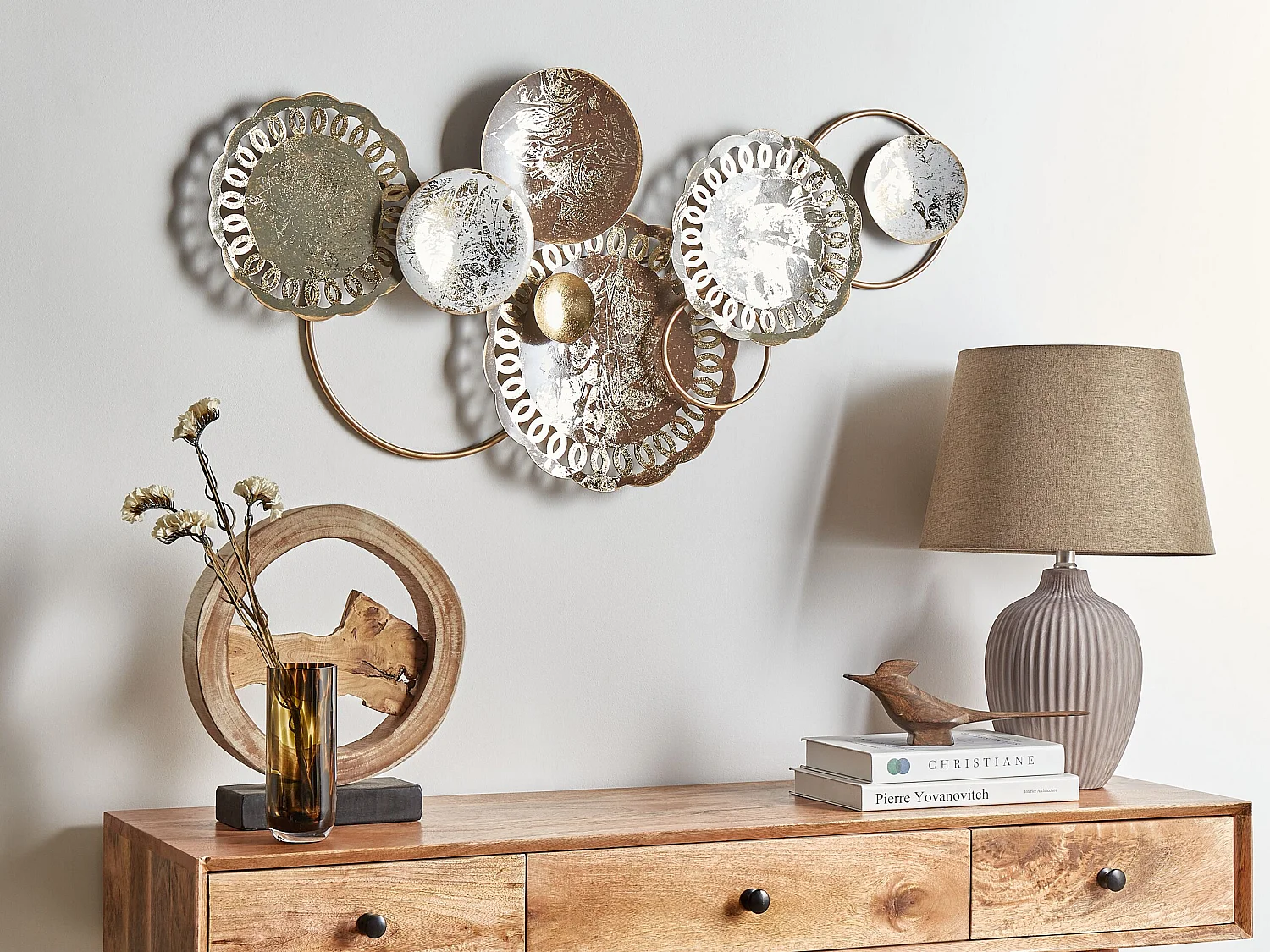 Wandobjekt PLUTONIUM Metall 48 cm Bunt