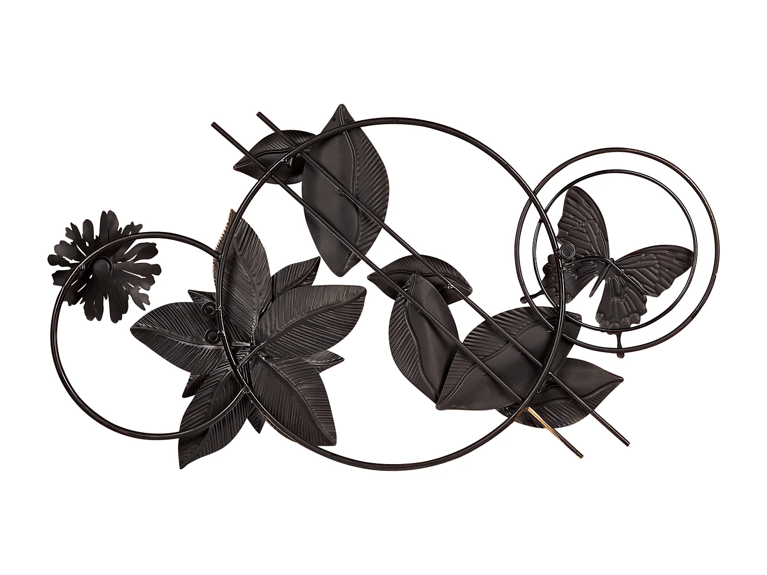 Wanddekoration Blumen Schmetterling Metall bunt einteilig handgemacht Thorium