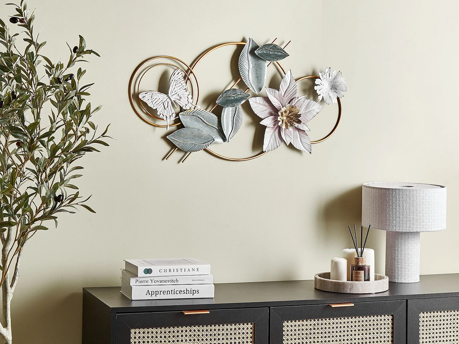 Décoration murale Fleur THORIUM Métal 44 cm Multicolore