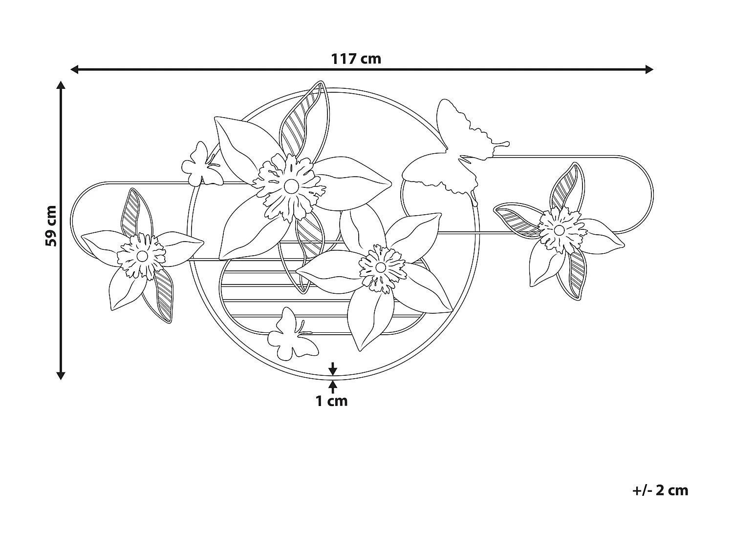 Decorazione da parete fiore TANTALUM Metallo 59 cm Oro