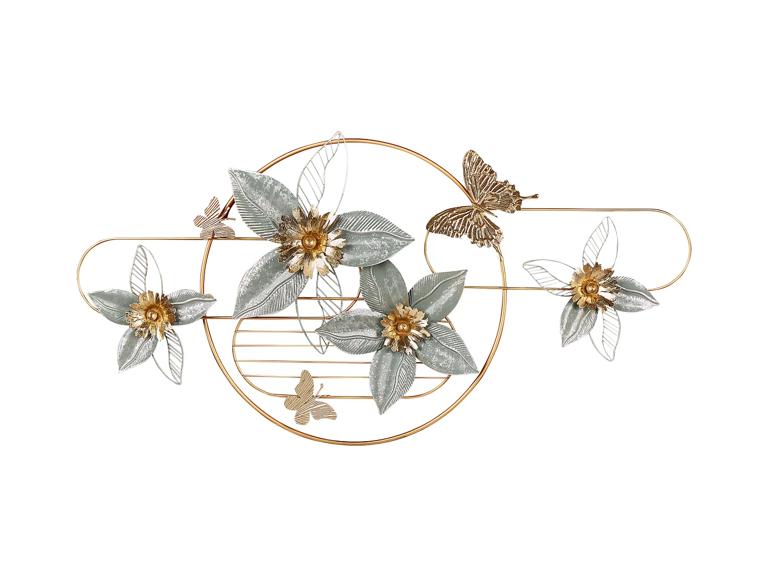 Décoration murale Fleur TANTALUM Métal 59 cm Doré