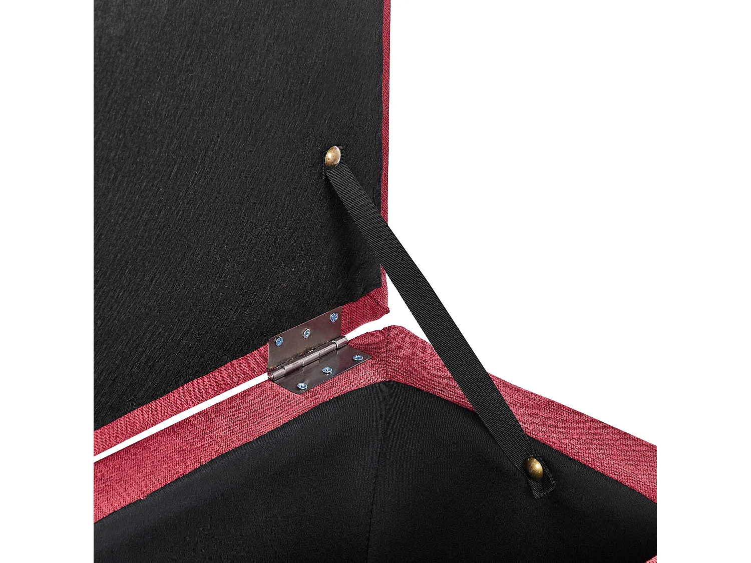 Pouf de rangement MICHIGAN Tissu Rouge