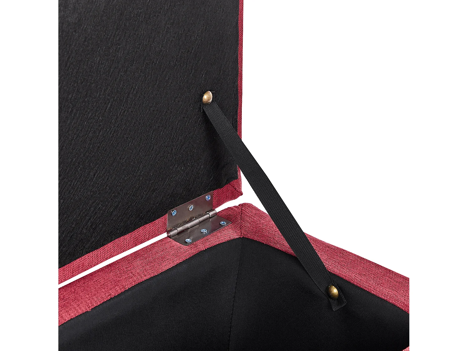 Pouf de rangement MICHIGAN Tissu Rouge