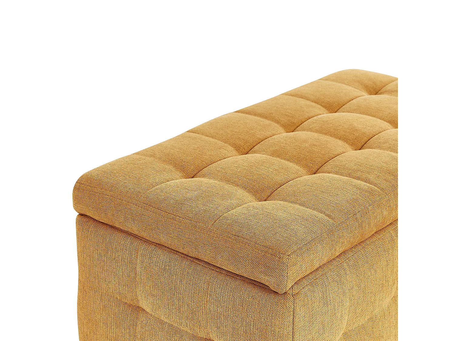 Pouf de rangement MICHIGAN Tissu Jaune