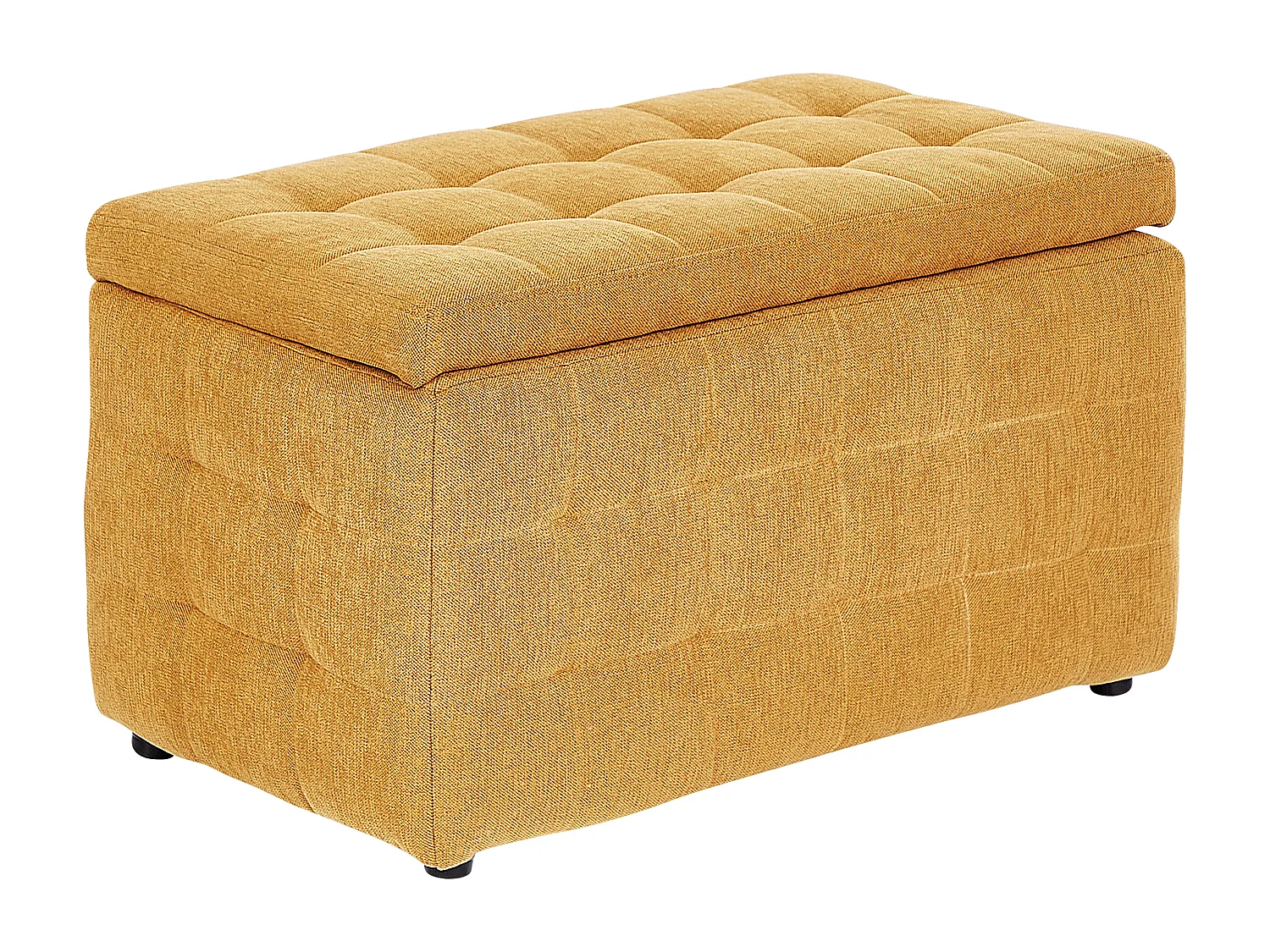 Pouf de rangement MICHIGAN Tissu Jaune