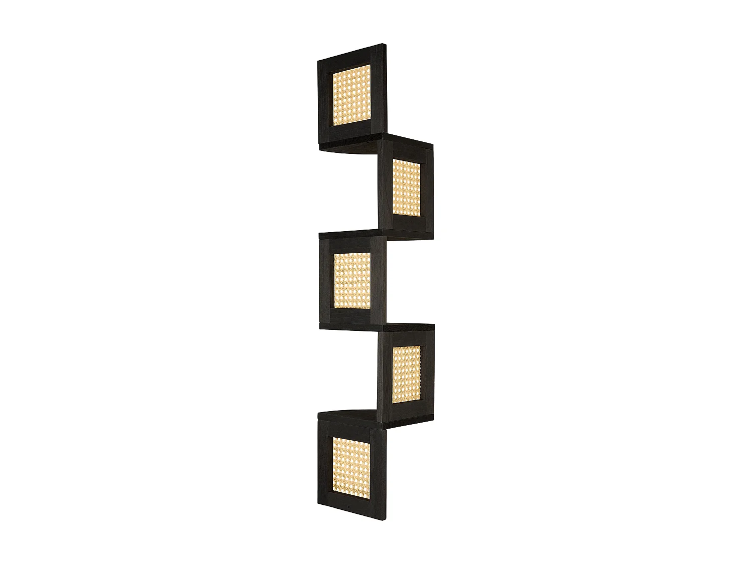 Libreria a 4 ripiani ALDER Legno di Paulownia 101 cm Nero