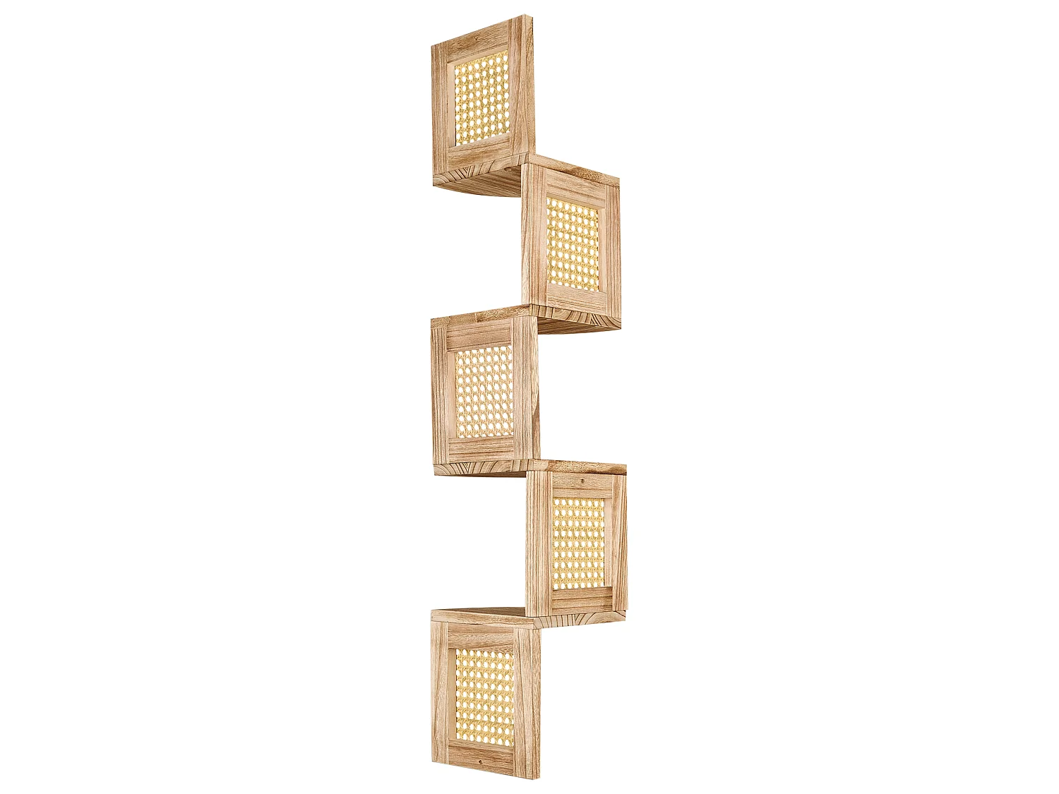 4 Tier Shelving Unit ALDER Paulownia Wood 101 cm Light Brown