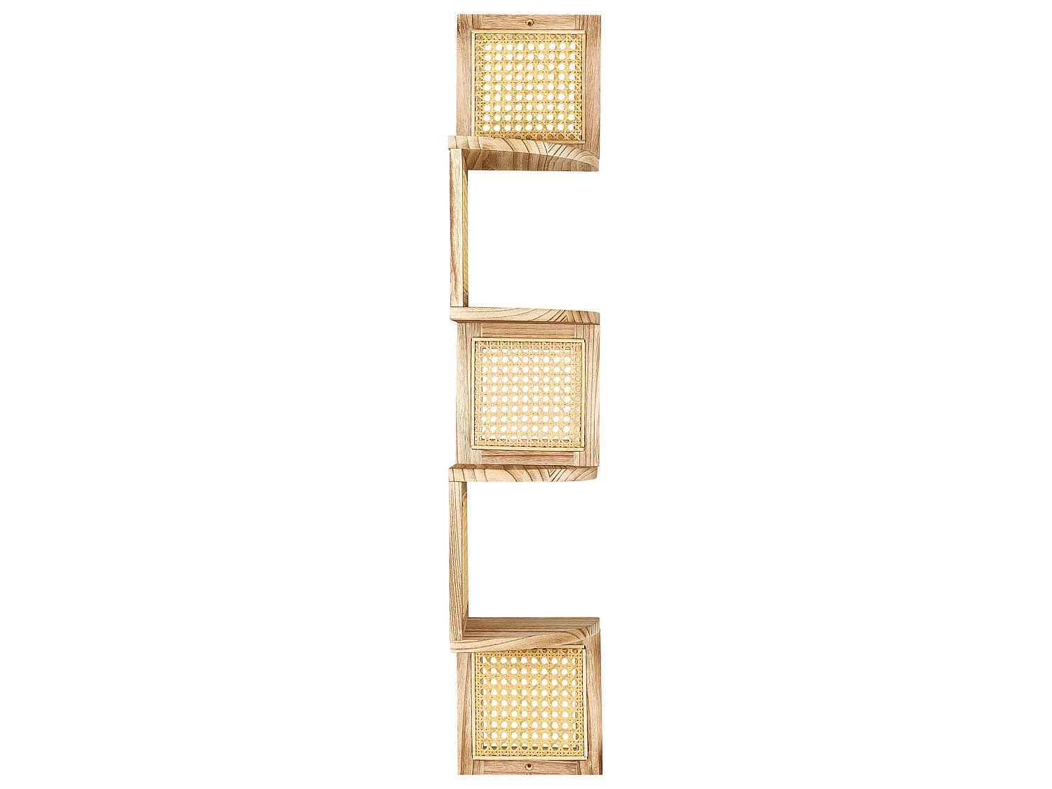 4 Tier Shelving Unit ALDER Paulownia Wood 101 cm Light Brown