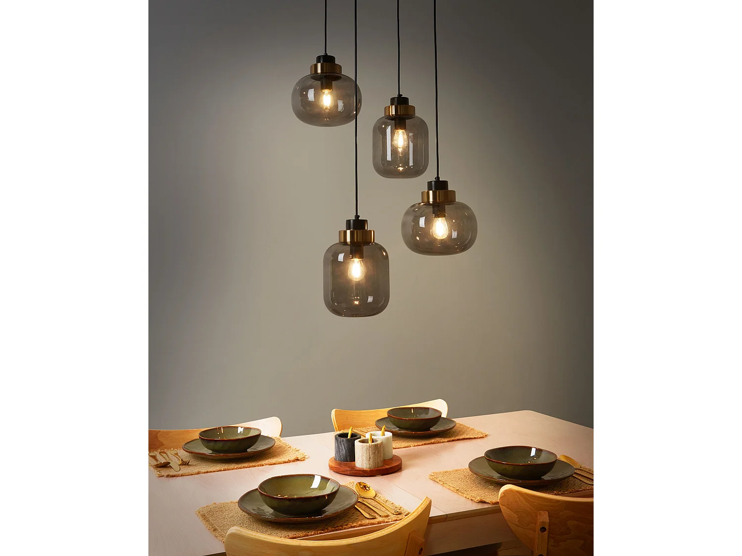 Lampa wisząca ZAYANDE Szkło Jasnoszary