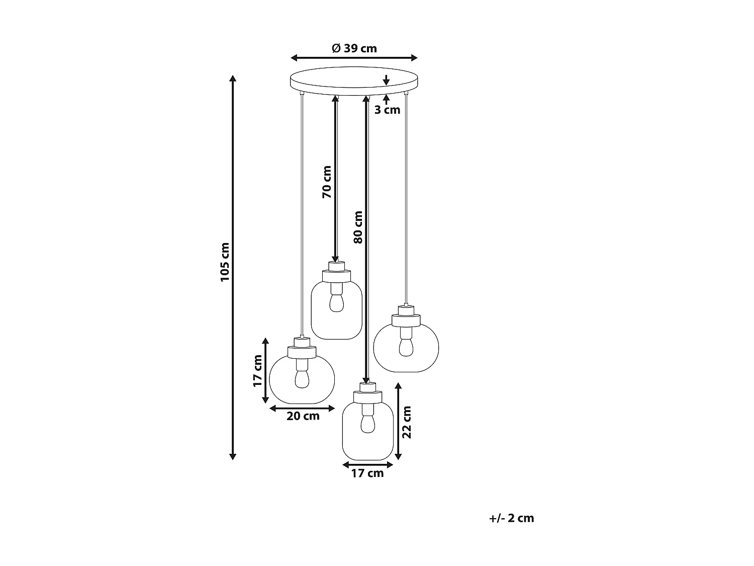 Lampe suspension ZAYANDE Verre Gris clair