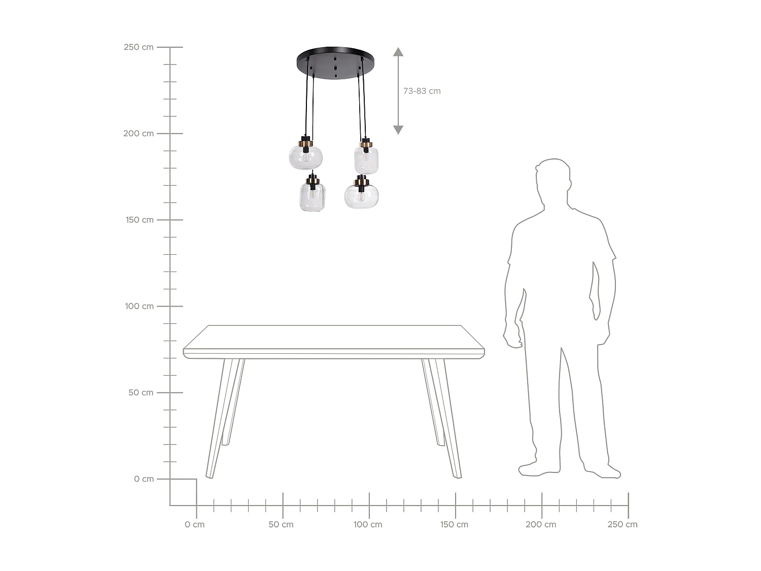 Lampe suspension ZAYANDE Verre Gris clair