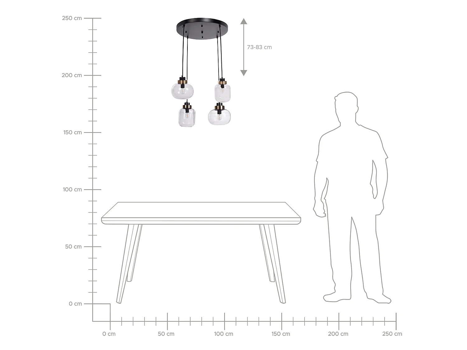 Lampe suspension ZAYANDE Verre Gris clair