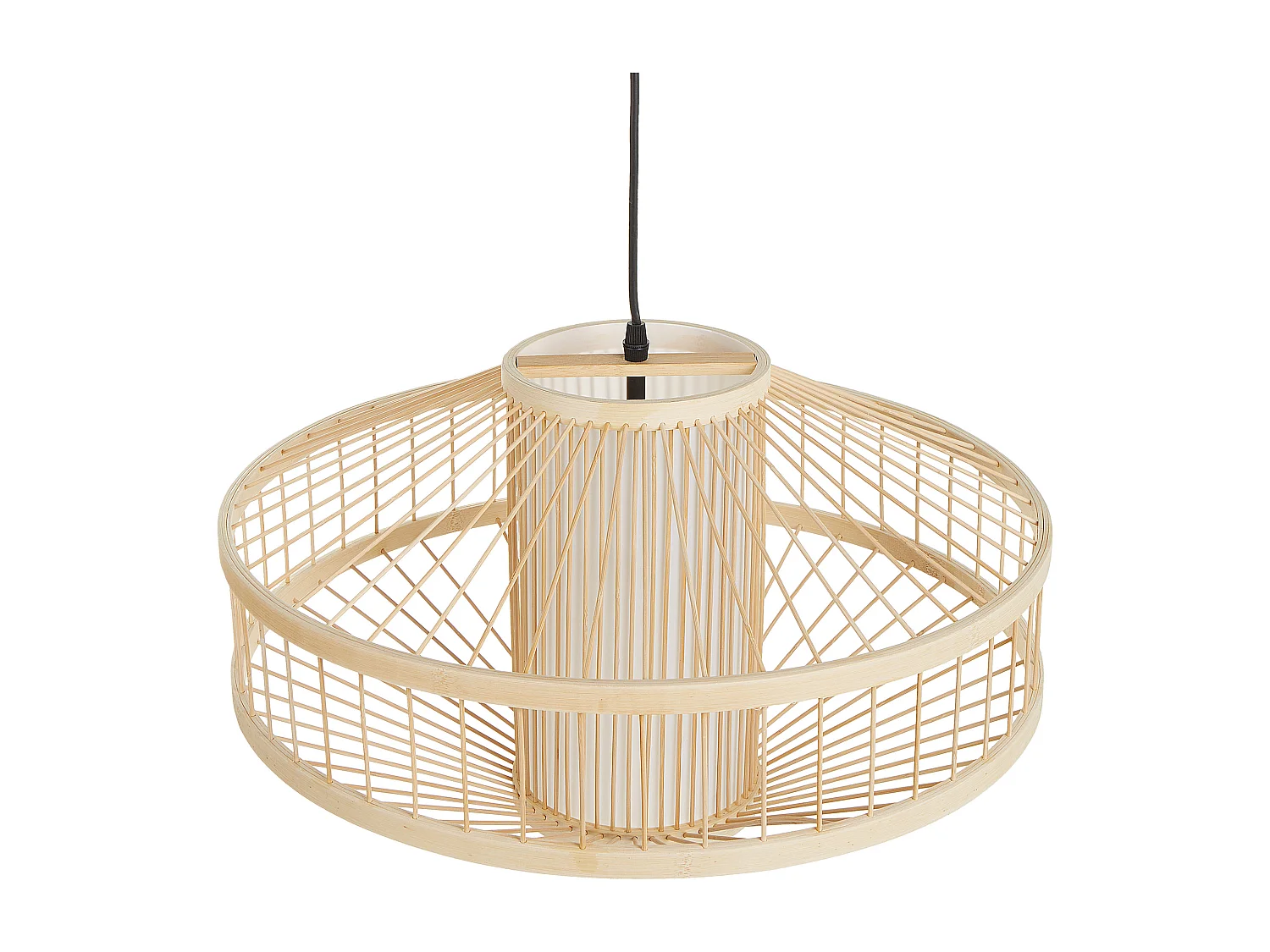 Lampa wisząca KARAJ Drewno bambusowe Naturalny