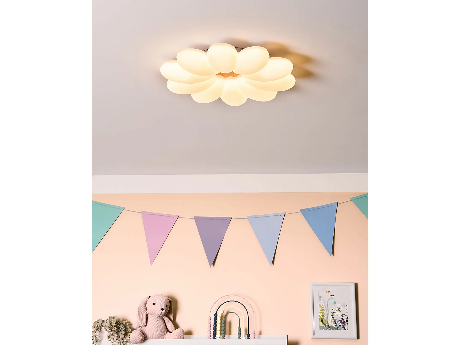 Candeeiro de teto LED Flor TINAU Branco