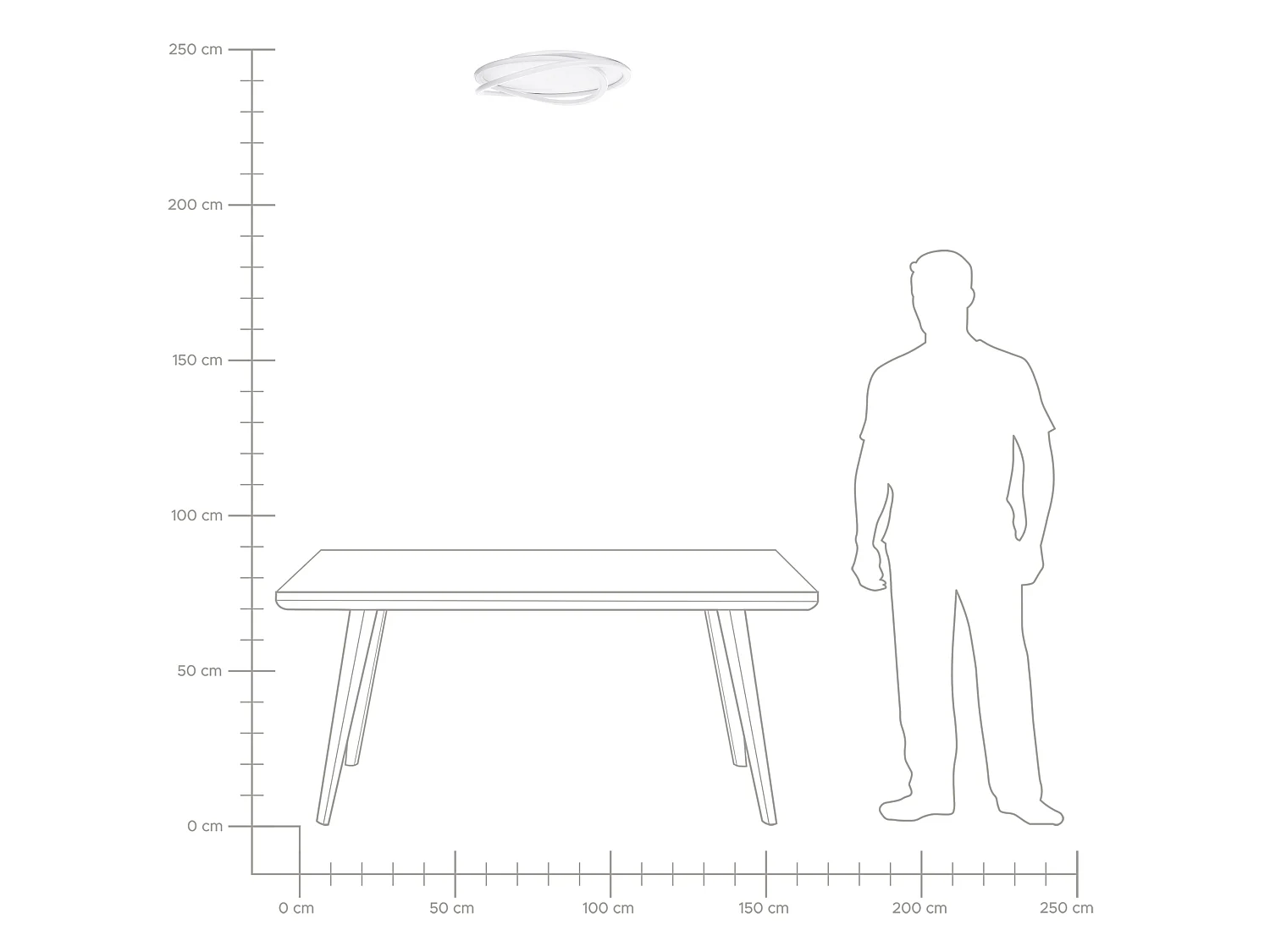 LED Ceiling Lamp LEYLAN with Remote with Dimmer White