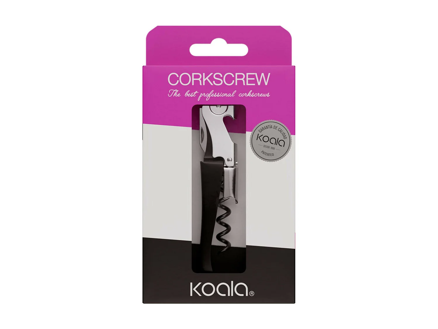 Abridor de vinho de alavanca dupla AC Pop da Koala - Preto em aço inoxidável