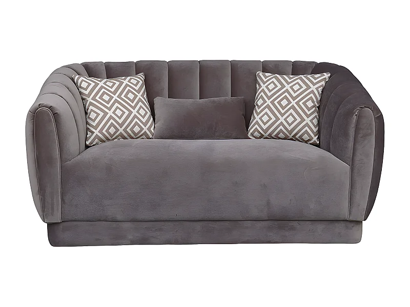 Canapé 2 places en velours FILONA - Gris