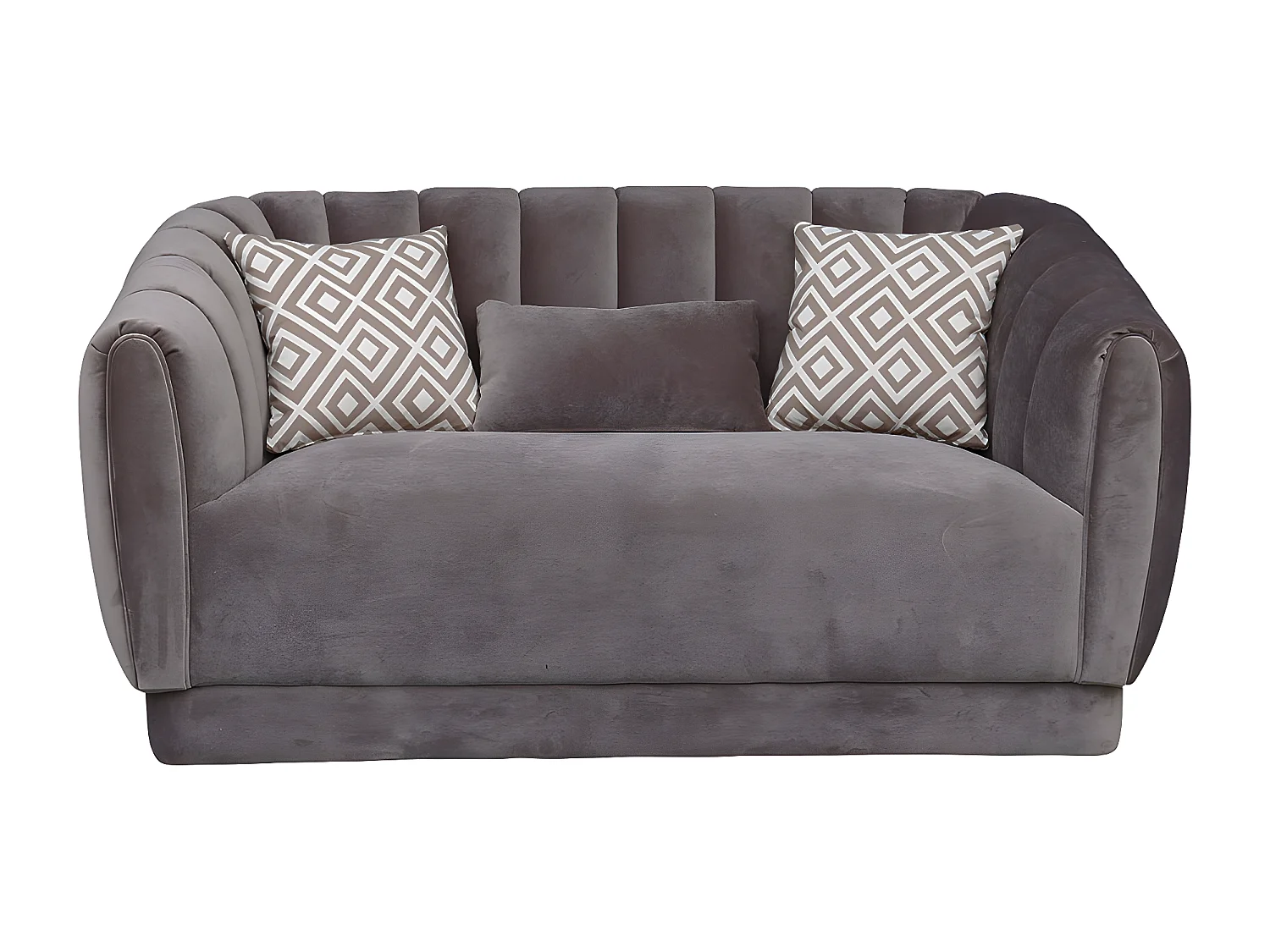 Canapé 2 places en velours FILONA - Gris