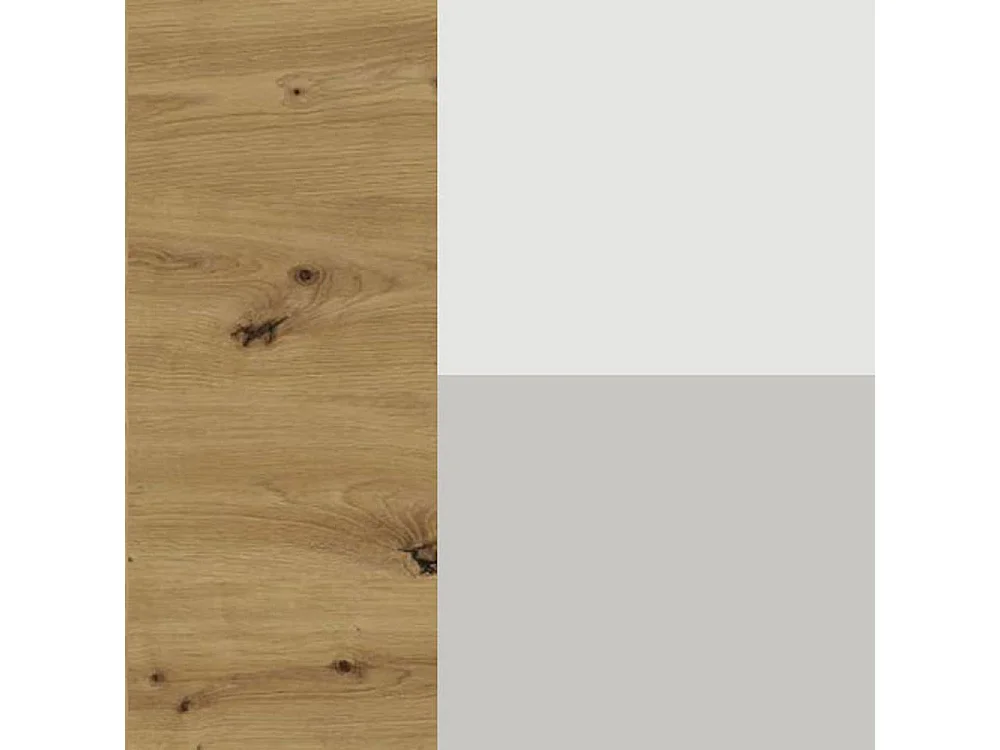 WINKELKÜCHE Avellino eiche artisan / Acryl weiß - Acryl grau matt 17-teilig