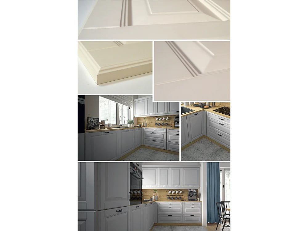 WINKELKÜCHE Prato eiche artisan / mittelgrau matt 12-teilig