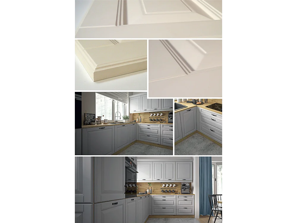 WINKELKÜCHE Prato eiche artisan / mittelgrau matt 12-teilig