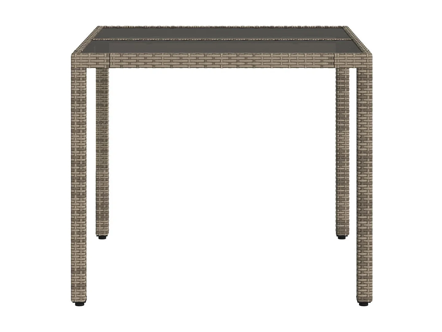 Garden Furniture -  Table de jardin dessus en verre Gris 90x90x75 cm Résine tressée