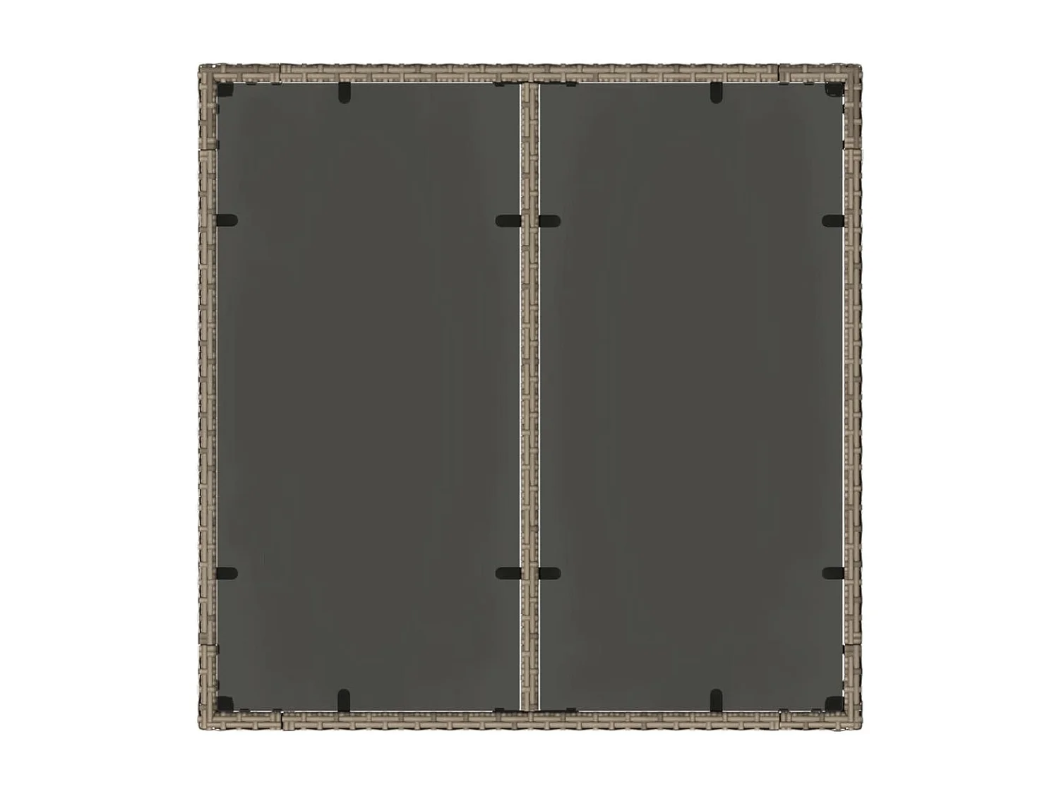 Garden Furniture -  Table de jardin dessus en verre Gris 90x90x75 cm Résine tressée