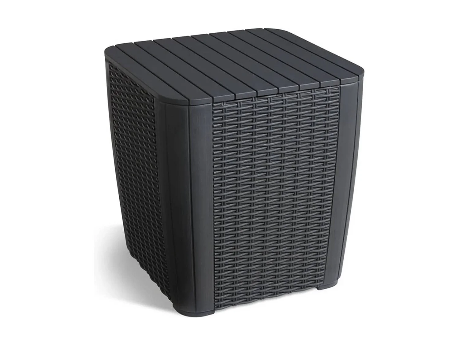 Prolenta Premium -  Garten-Beistelltisch Luzon Rattan-Optik Rund Graptgrau