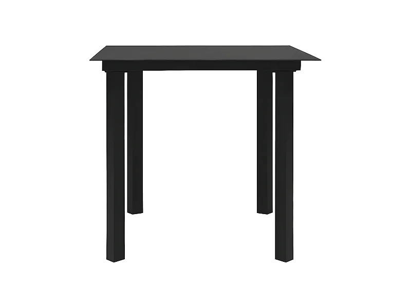 Torolfr  Garten-Esstisch Schwarz 80x80x74 cm Stahl und Glas