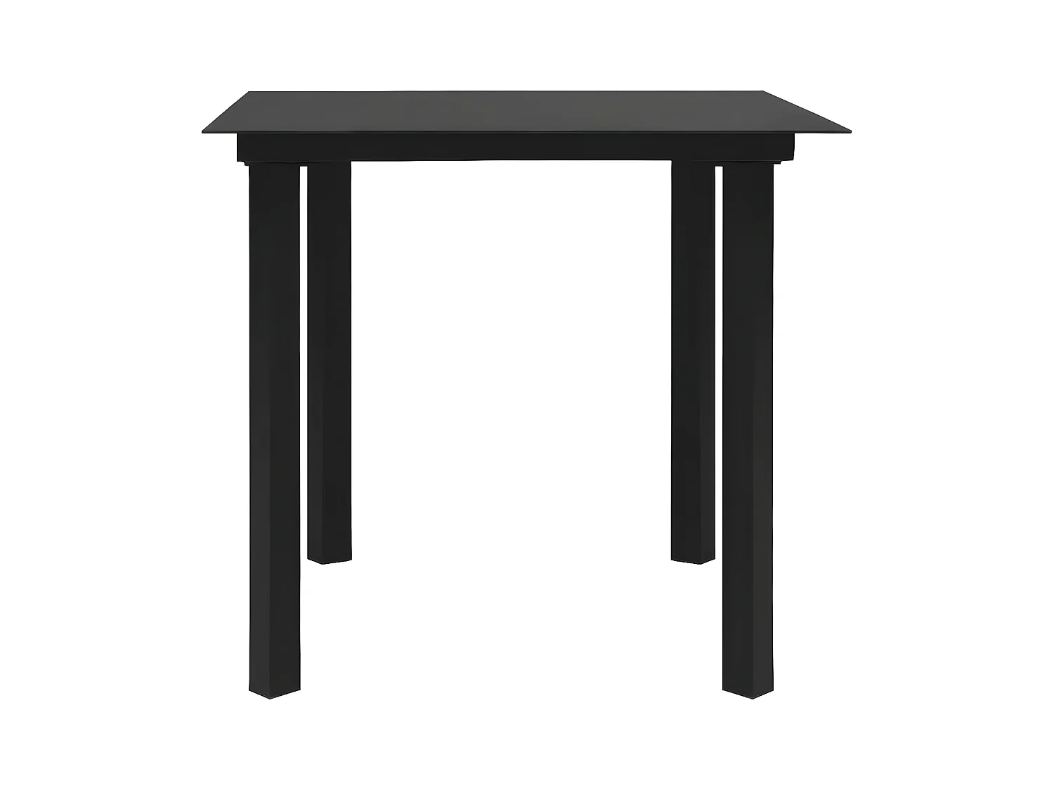Torolfr  Tuintafel 80x80x74 cm staal en glas zwart