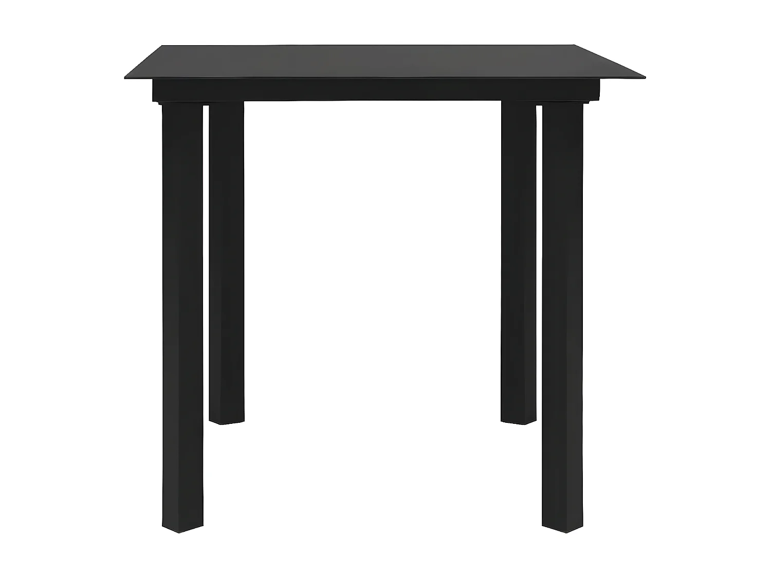 Torolfr  Tavolo da Giardino Nero 80x80x74 cm in Acciaio e Vetro