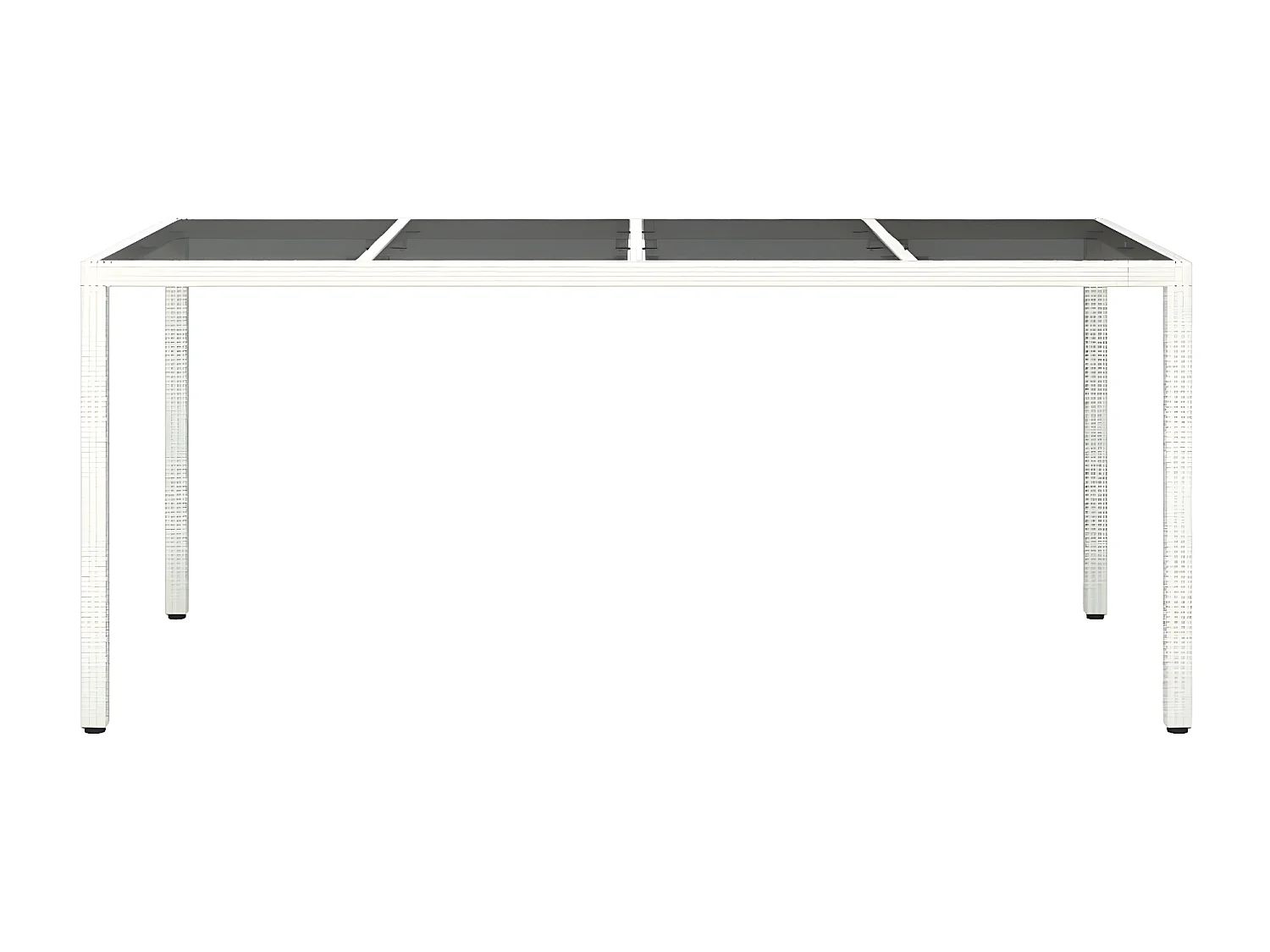 Orson  Table de jardin Blanc 190x90x75 cm Verre trempé/résine tressée