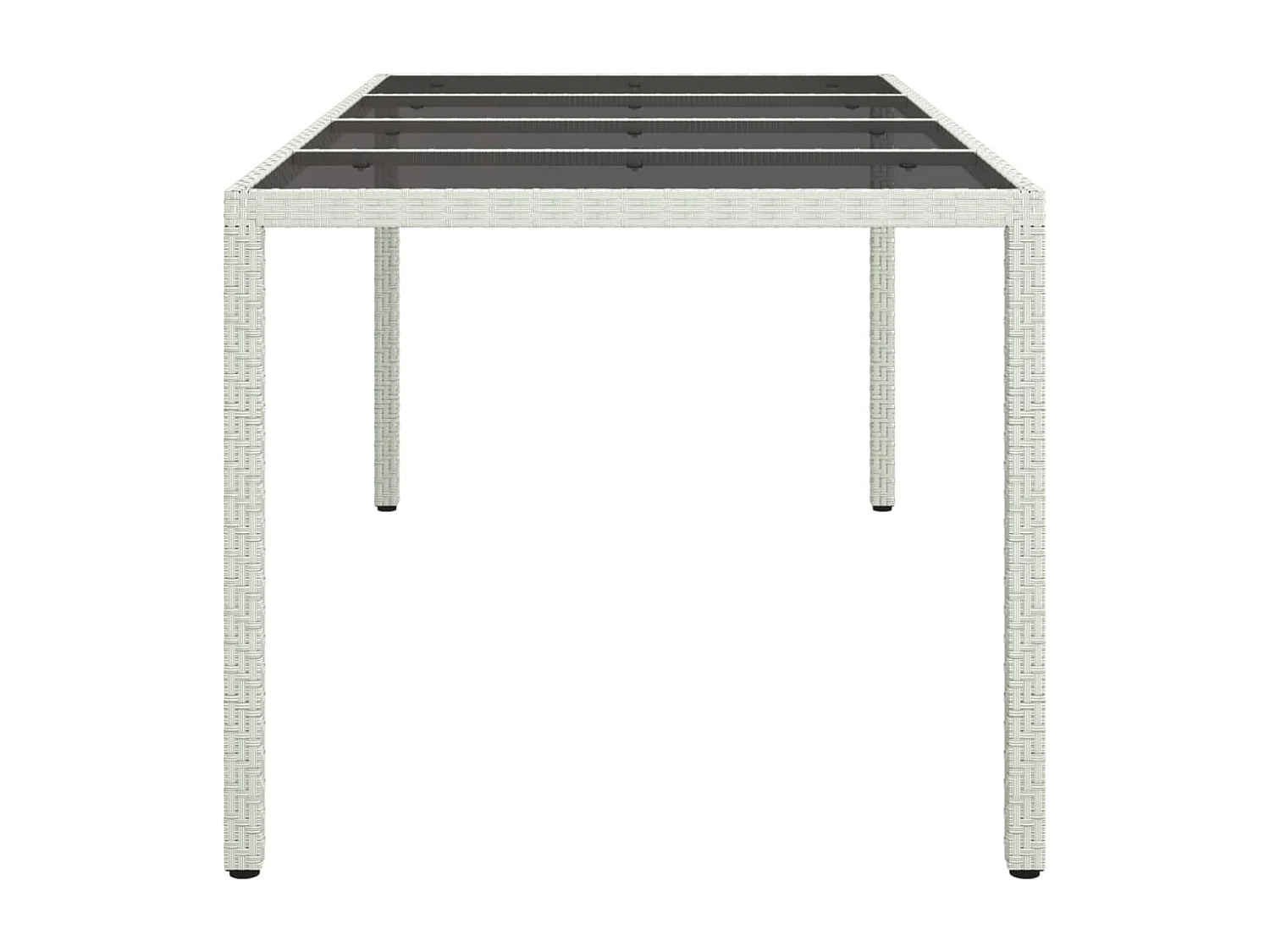 Orson  Table de jardin Blanc 190x90x75 cm Verre trempé/résine tressée