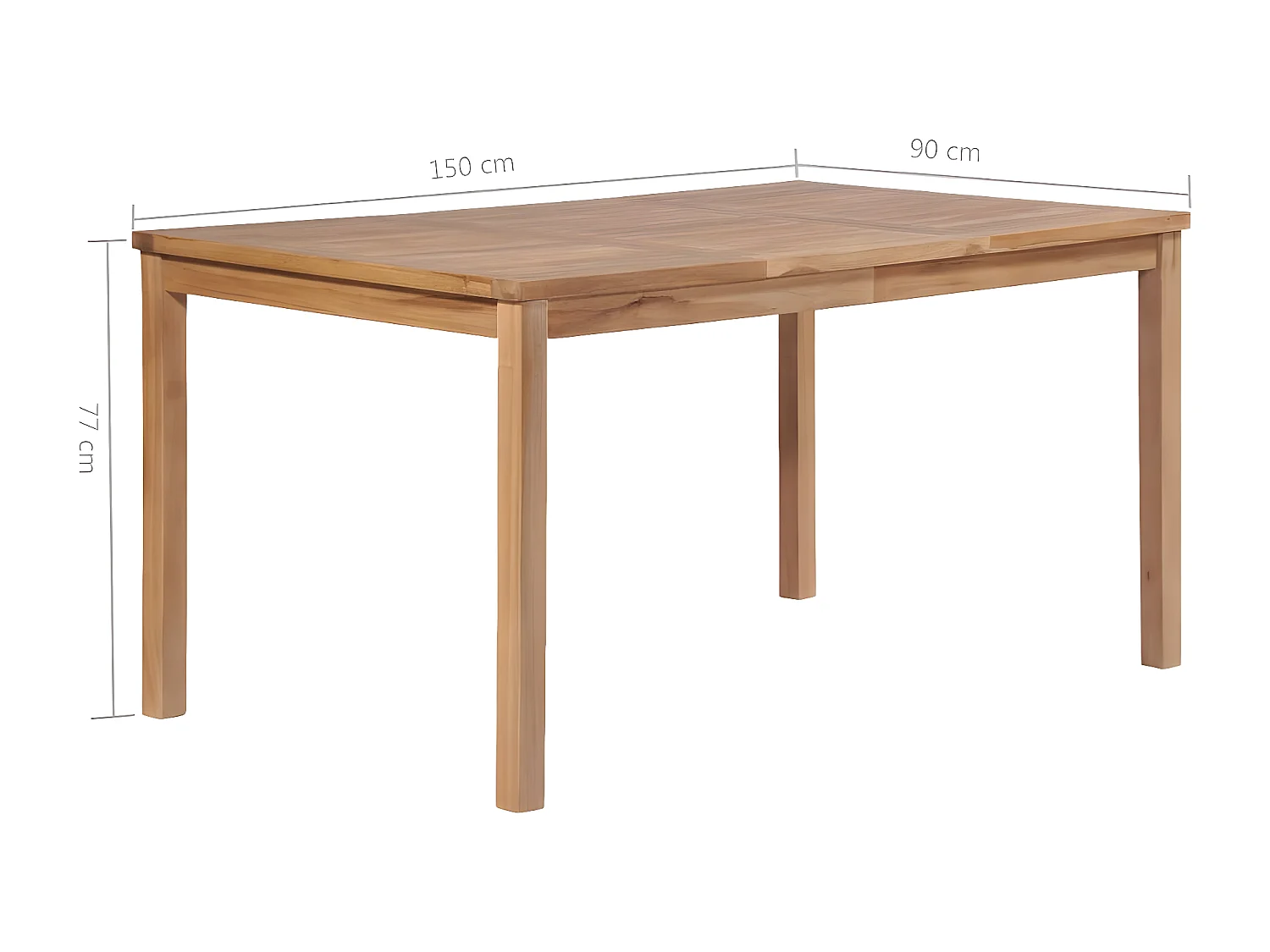 Yvlen  Table de jardin 150x90x77 cm Bois de teck solide