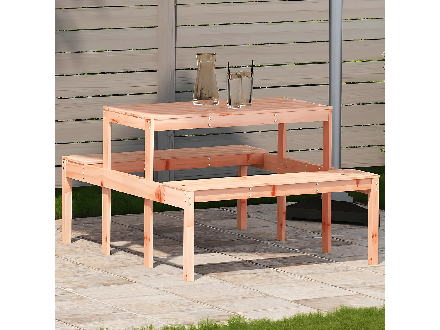 Horrin  Picknicktafel 110x134x75 cm massief douglashout