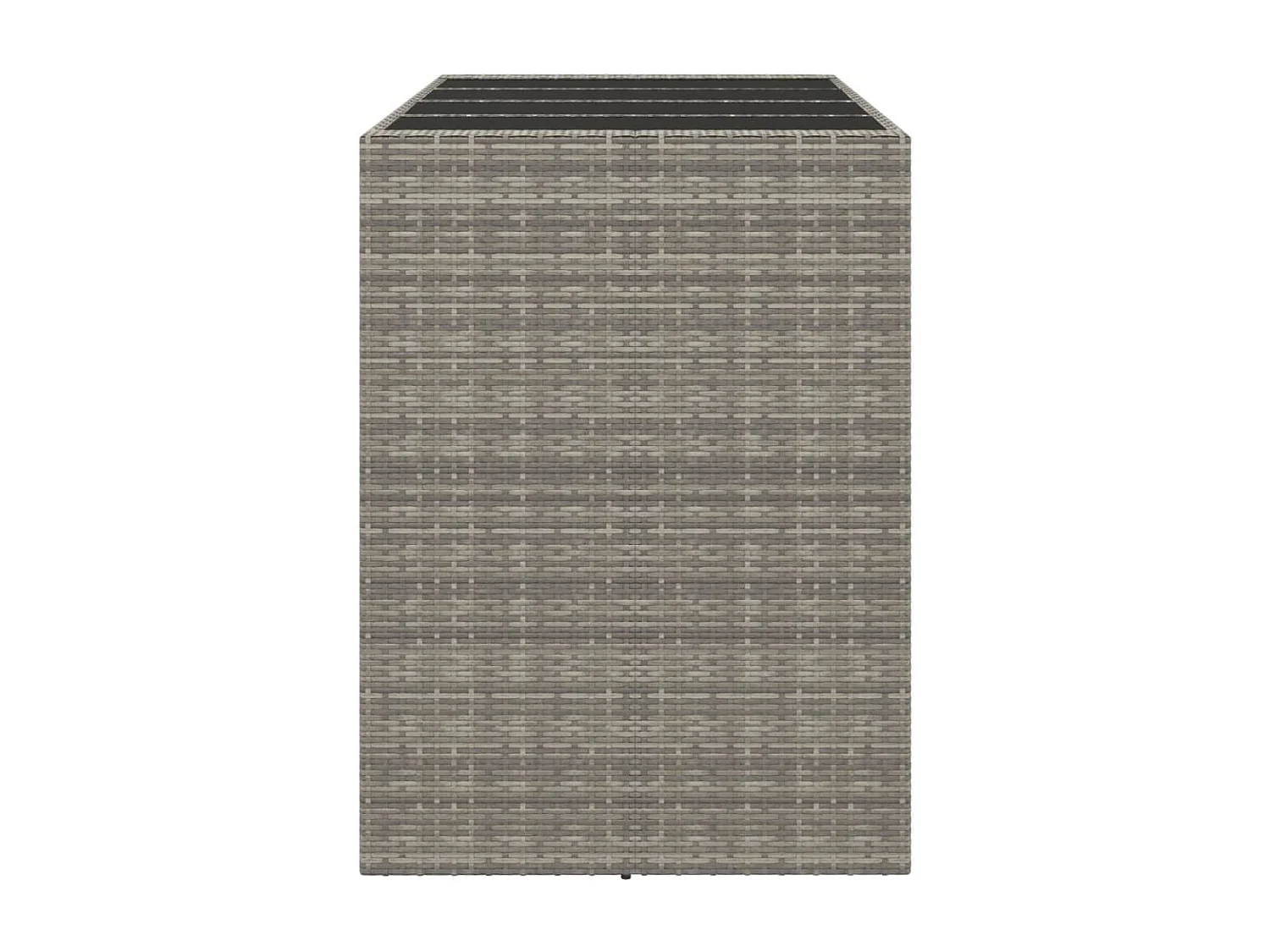 Lou  Table de bar et dessus en verre gris 145x80x110 cm poly rotin