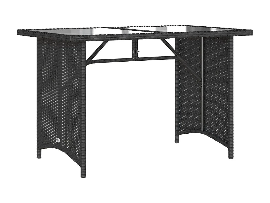 Sylvi  Tuintafel met glazen blad 110x68x70 cm poly rattan zwart