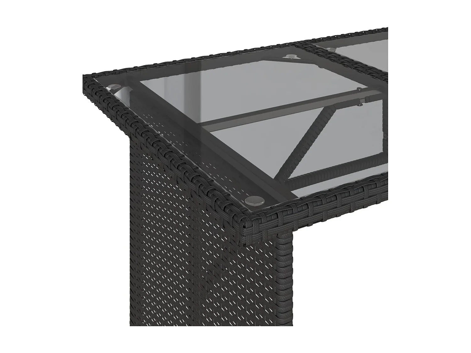 Sylvi  Tuintafel met glazen blad 110x68x70 cm poly rattan zwart