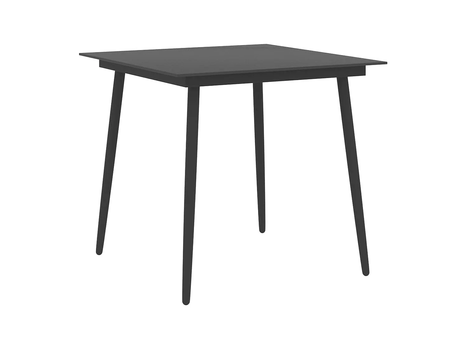 Tendra  Tuintafel 80x80x74 cm staal en glas zwart