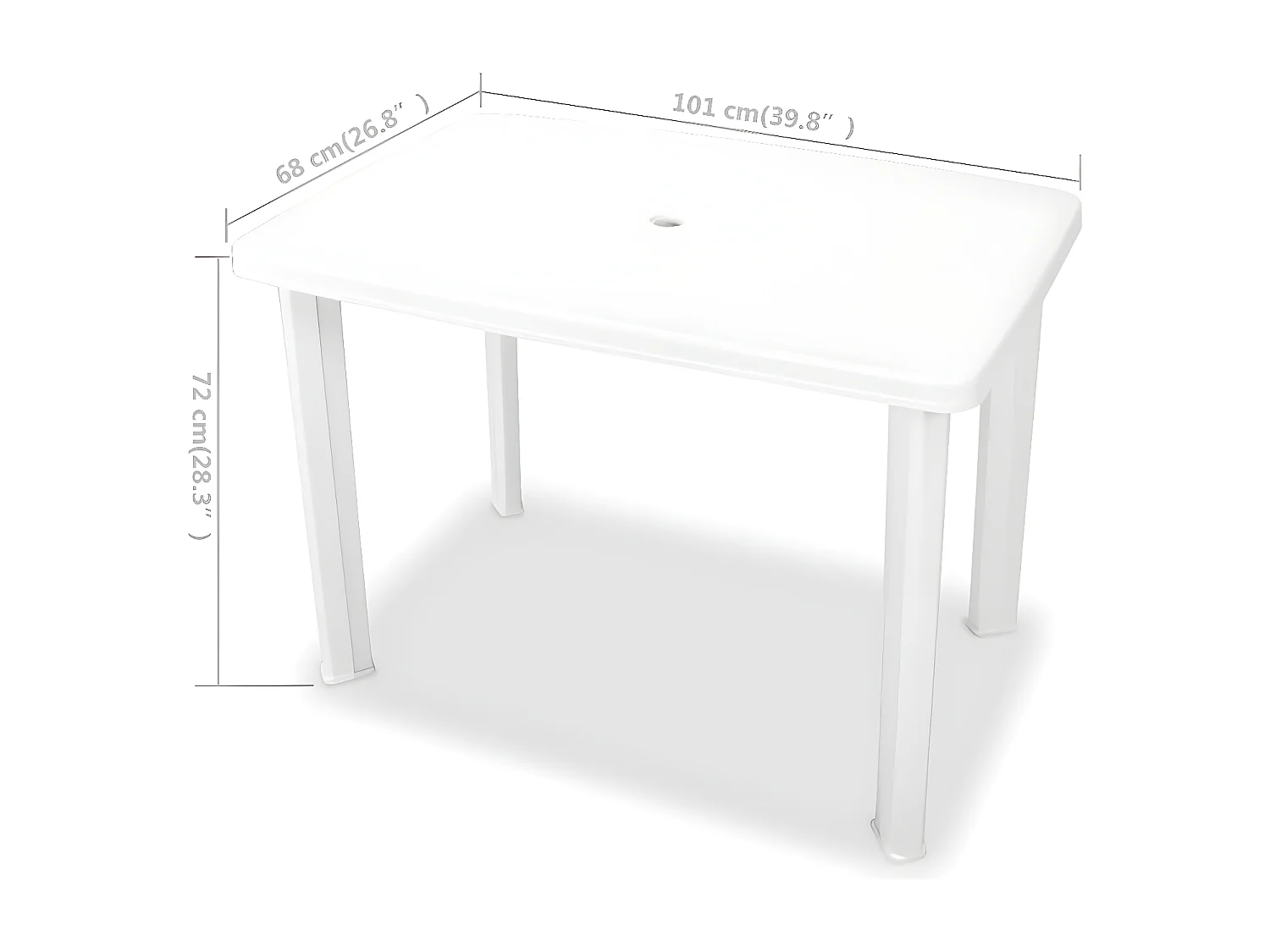 Taha  Tuintafel 101x68x72 cm kunststof wit