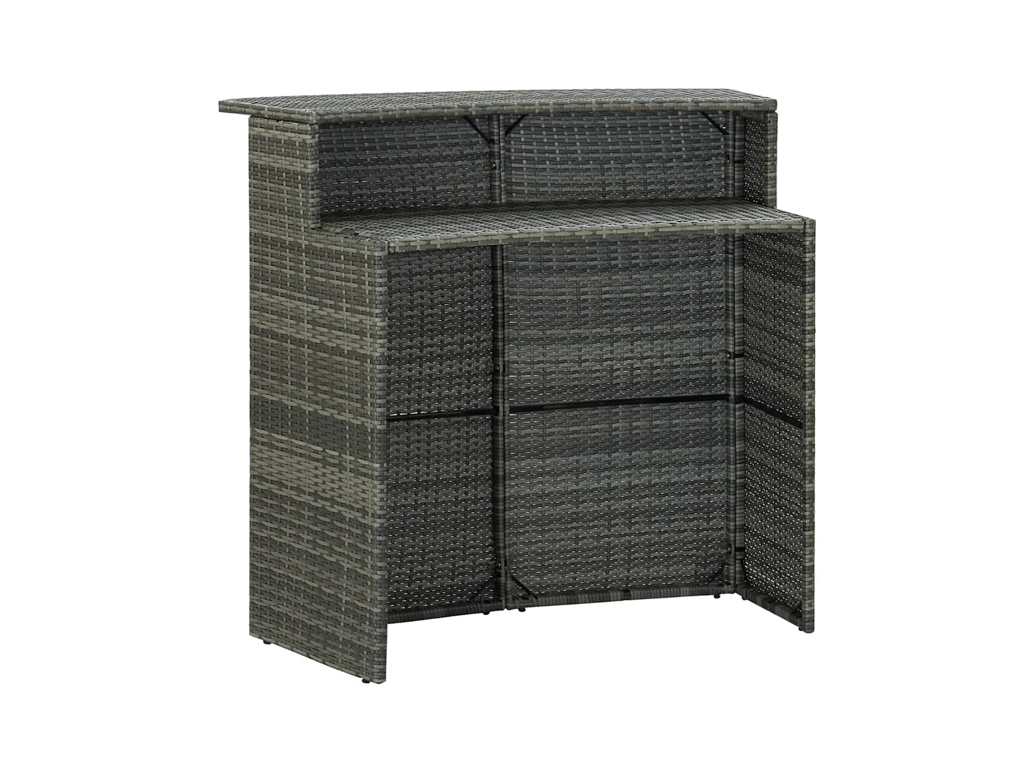 Farid  Table de bar de jardin Gris 120x55x110 cm Résine tressée