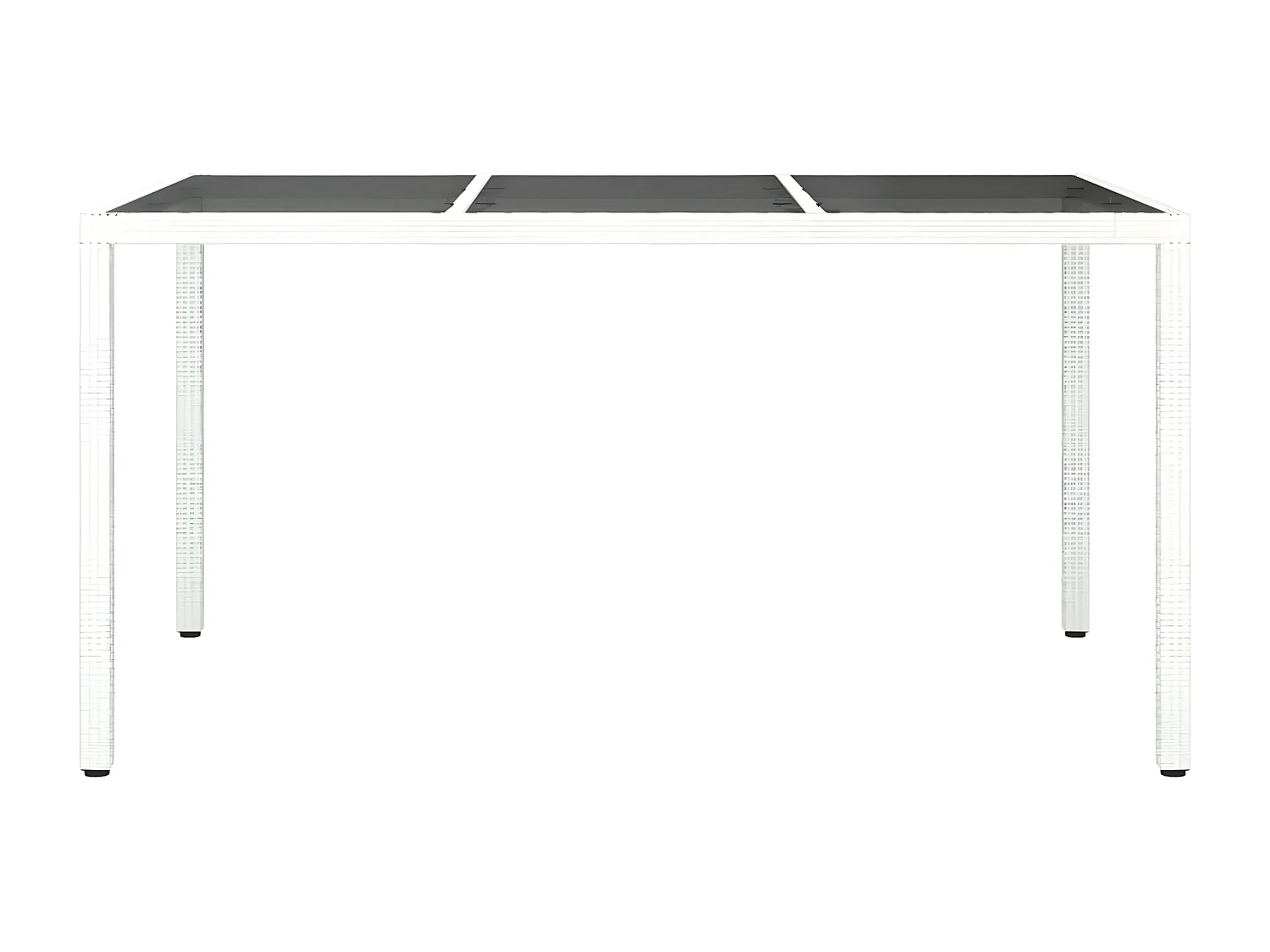Harko  Table de jardin 150x90x75 cm Verre trempé/résine tressée Blanc