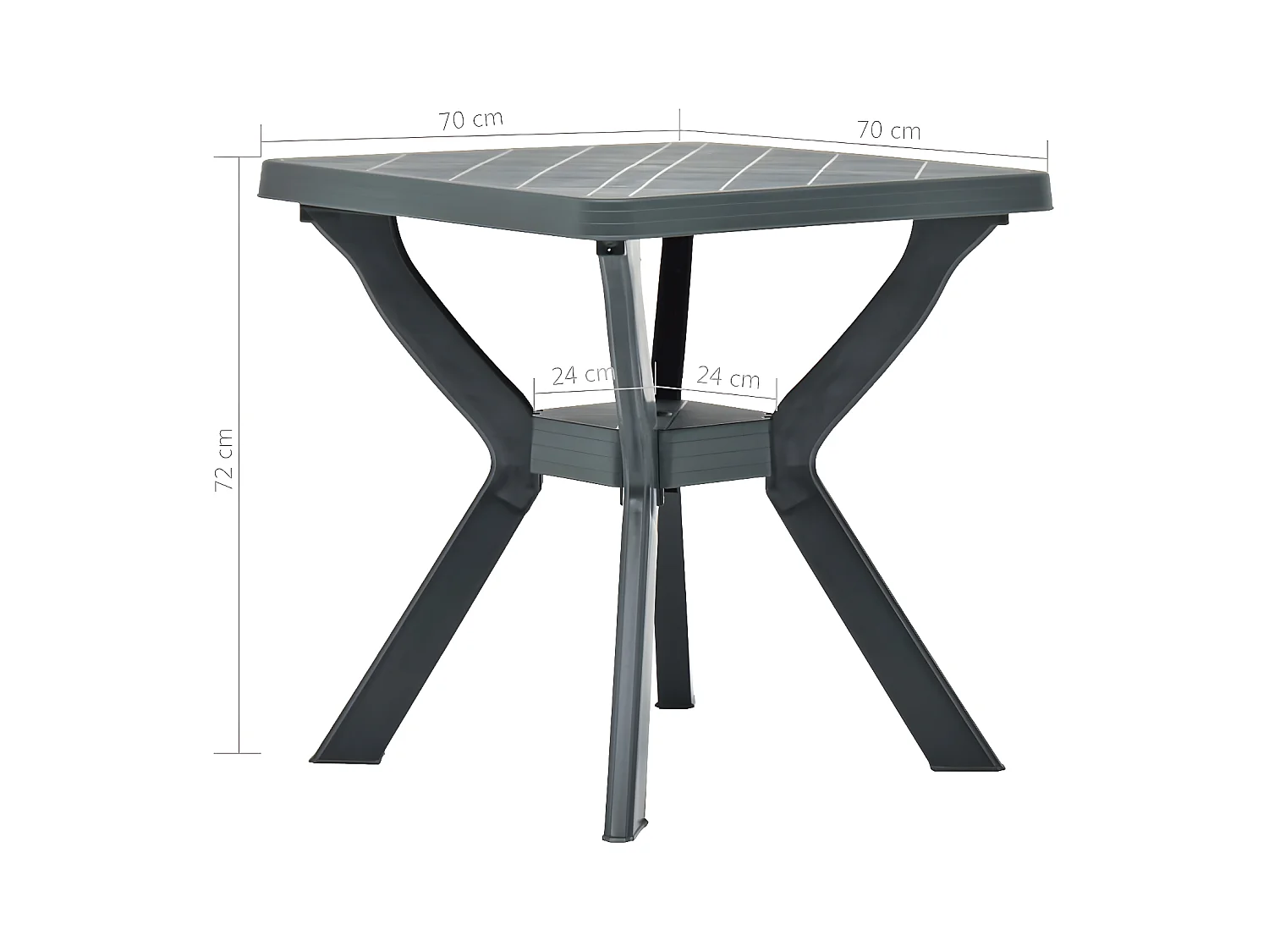 Claire-Frédérique-Marie  Bistrotafel 70x70x72 cm kunststof antraciet