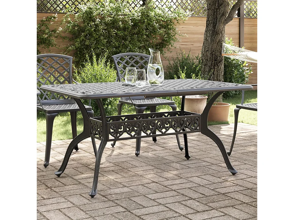 Alesra  Tuintafel 150x90x72 cm gietaluminium zwart