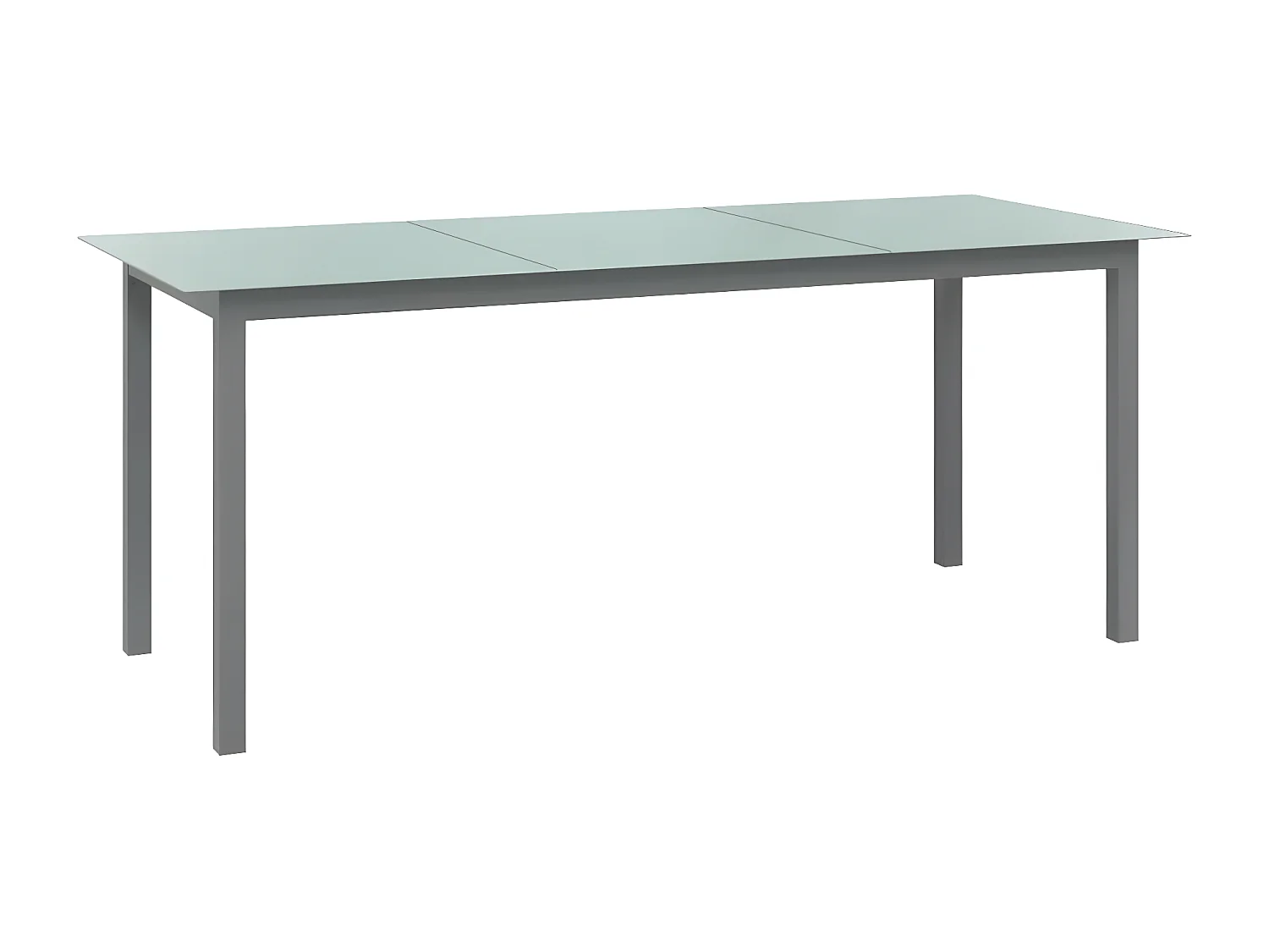 Batesville  Table de jardin Gris clair 190x90x74 cm Aluminium et verre