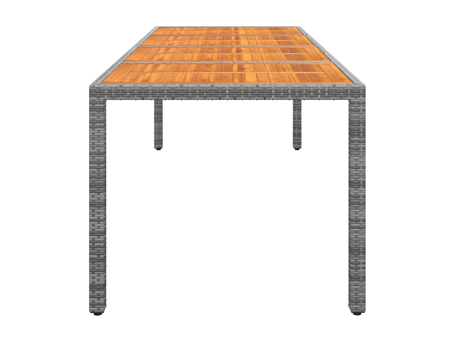 Mantua  Gartentisch Grau 250x100x75 cm Poly Rattan & Massivholz Akazie