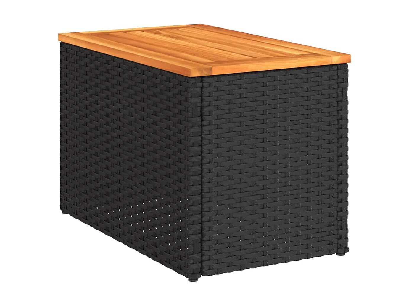 Prolenta Premium -  Tables d'appoint jardin 2pcs noir 55x34x37 cm rotin bois massif