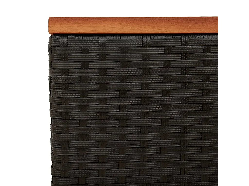 Prolenta Premium -  Tuinbijzettafels 2 st 55x34x37 cm hout poly rattan zwart