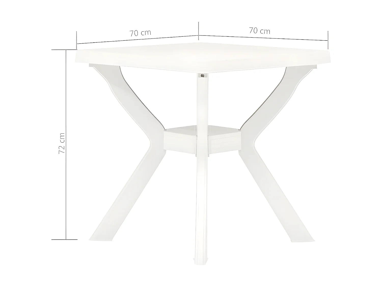 Claire-Frédérique-Marie  Table de bistro Blanc 70x70x72 cm Plastique