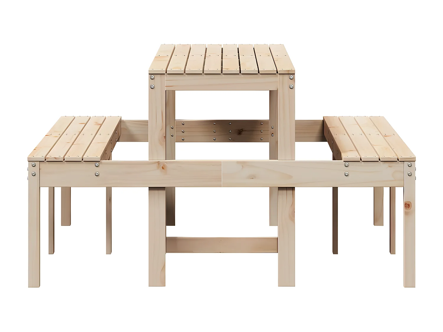 Horrin  Table de pique-nique 160x134x75 cm bois massif de pin
